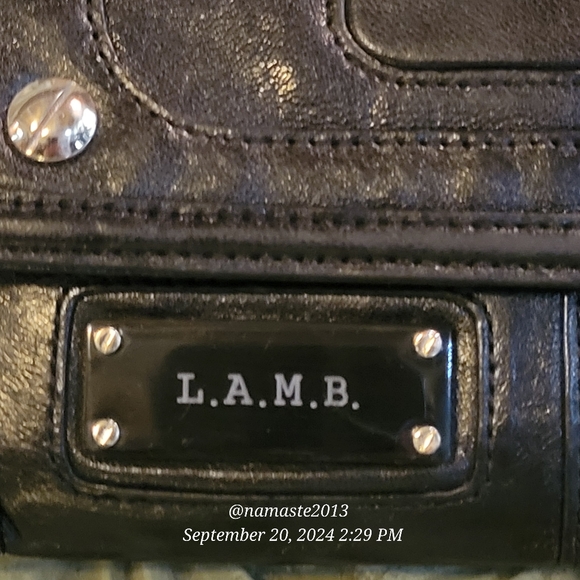 L.A.M.B by Gwen Stefani Leather Wallet Luxury Designer Celebrity Vintage Snap#48 - Picture 3 of 16